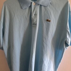 Lacoste Polo Shirt Size 7 XXL – Light Blue Piqué Devanlay Vintage Made in Peru